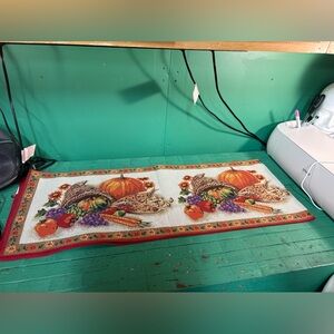 Festive Thanksgiving Table Runner with Harvest Design